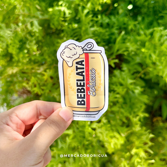 Sticker Bebelata Boricua | Cerveza