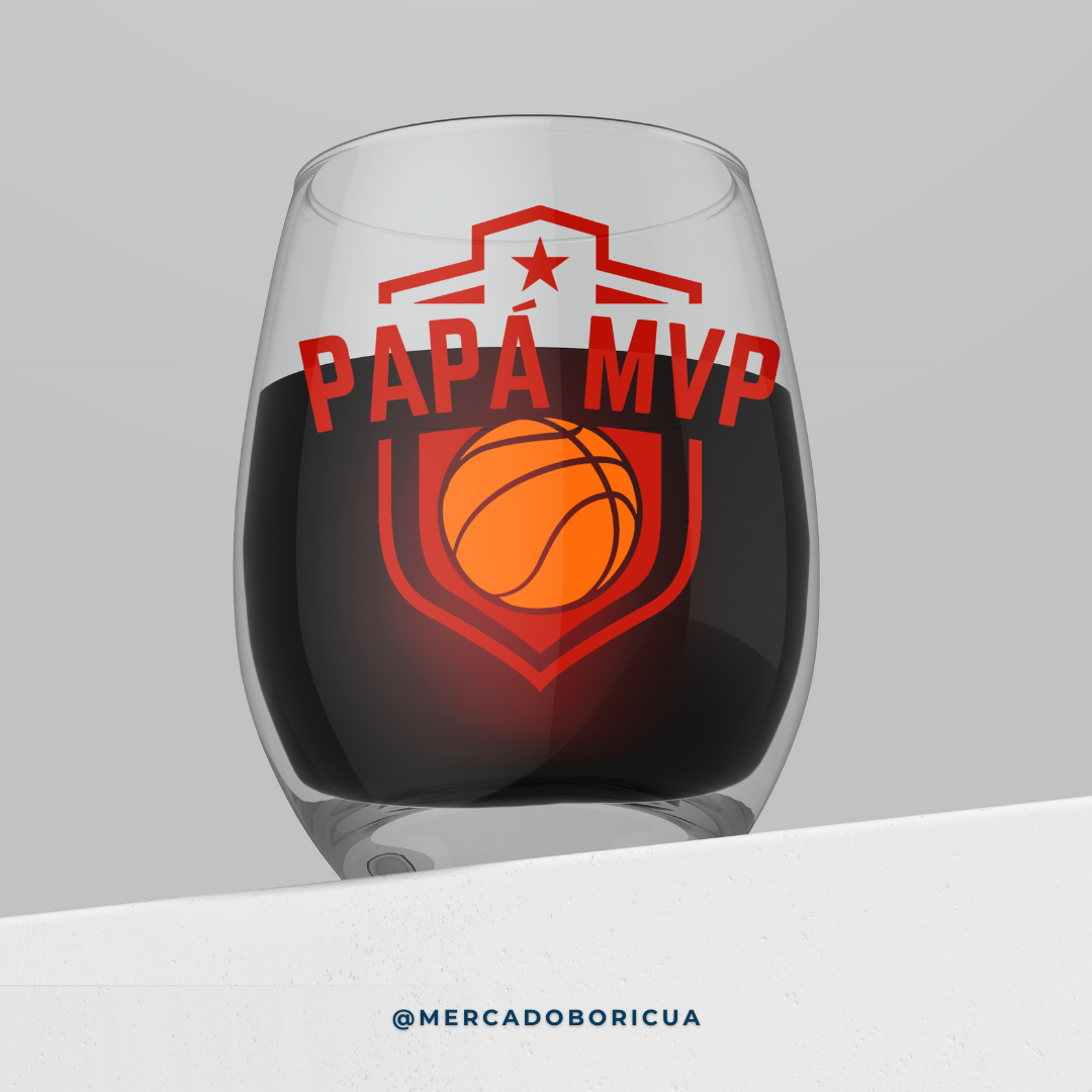 Vaso en Cristal | Papá MVP| Baloncesto | Regalo para Papá Boricua