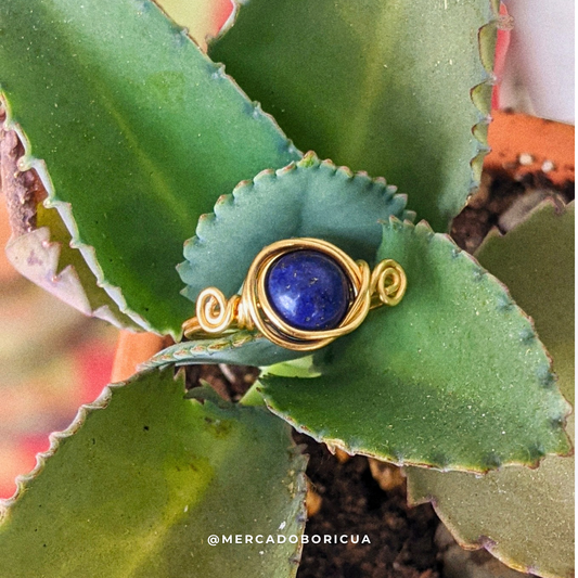 Wired Lapis Lazuli Ring