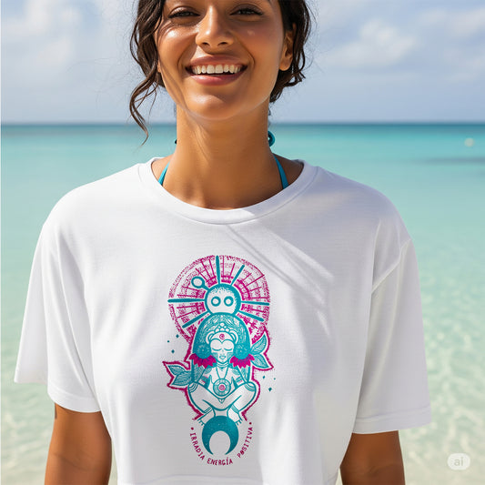Taíno Atabey Crop Top | Goddess of Fertility | Caguana Woman
