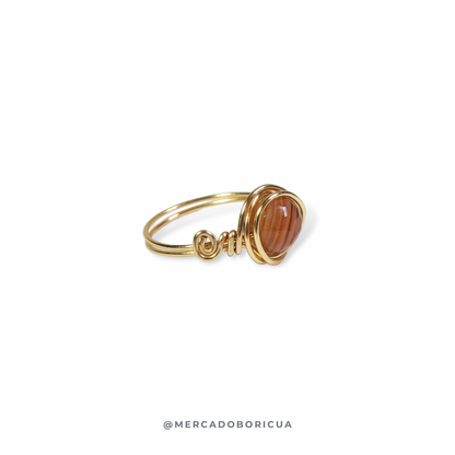 Wired Agate Ring