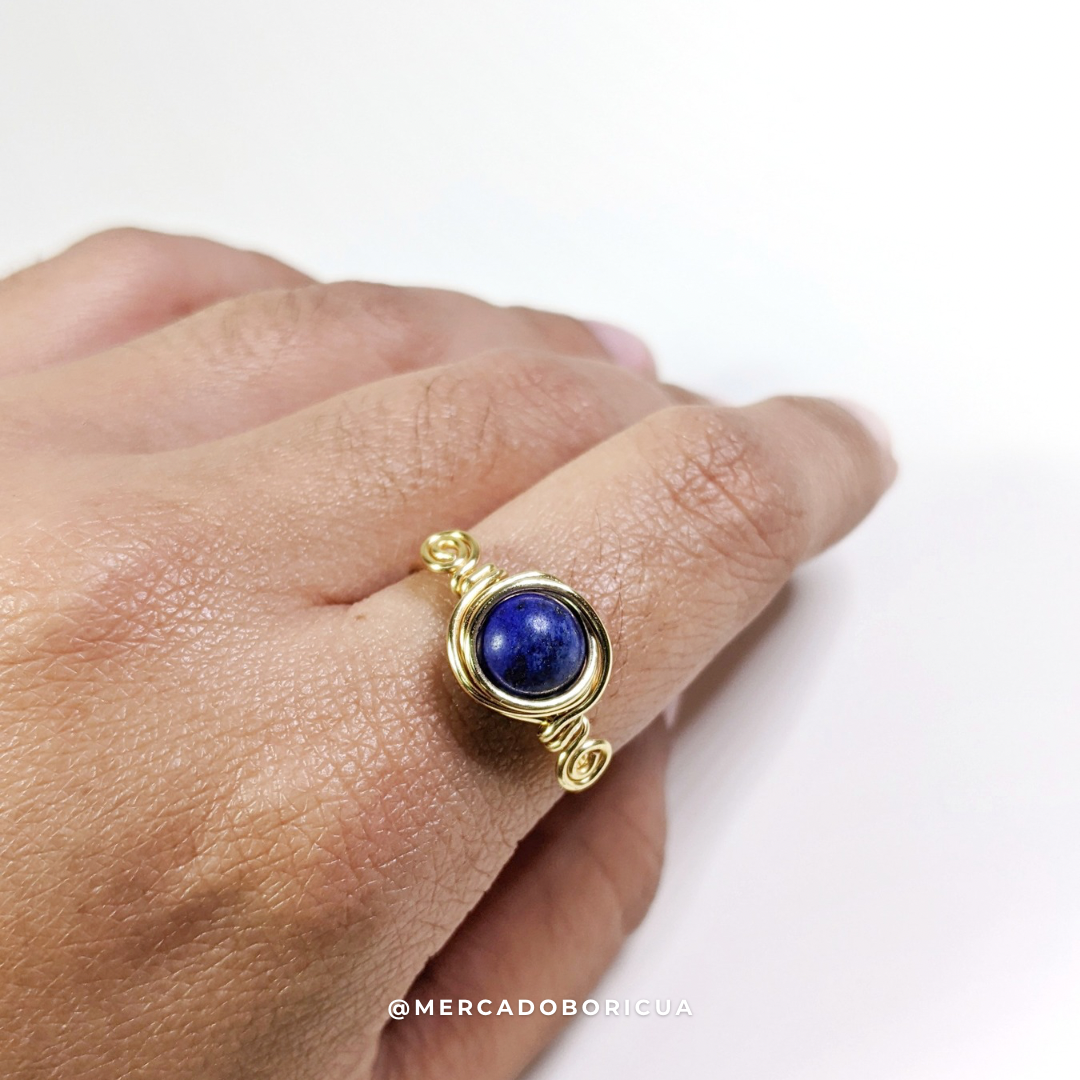 Wired Lapis Lazuli Ring
