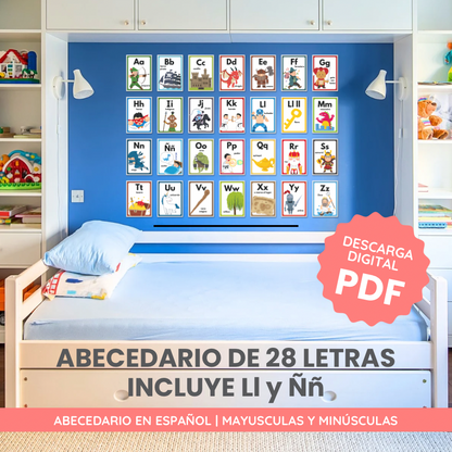Carteles Imprimible Abecedario Epico en Español para niños