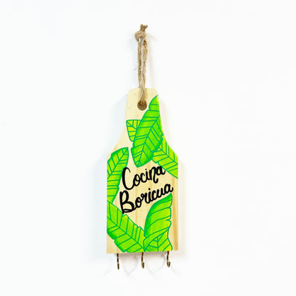 Wooden key holder | Boricua Cuisine Mata de Plátano
