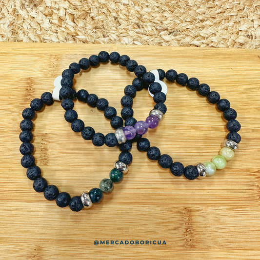 Quartz and Volcanic Stone Bracelets