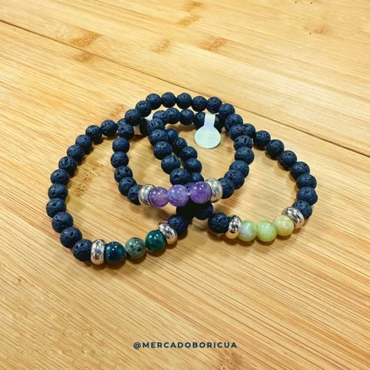 Quartz and Volcanic Stone Bracelets