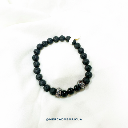 Quartz and Volcanic Stone Bracelets