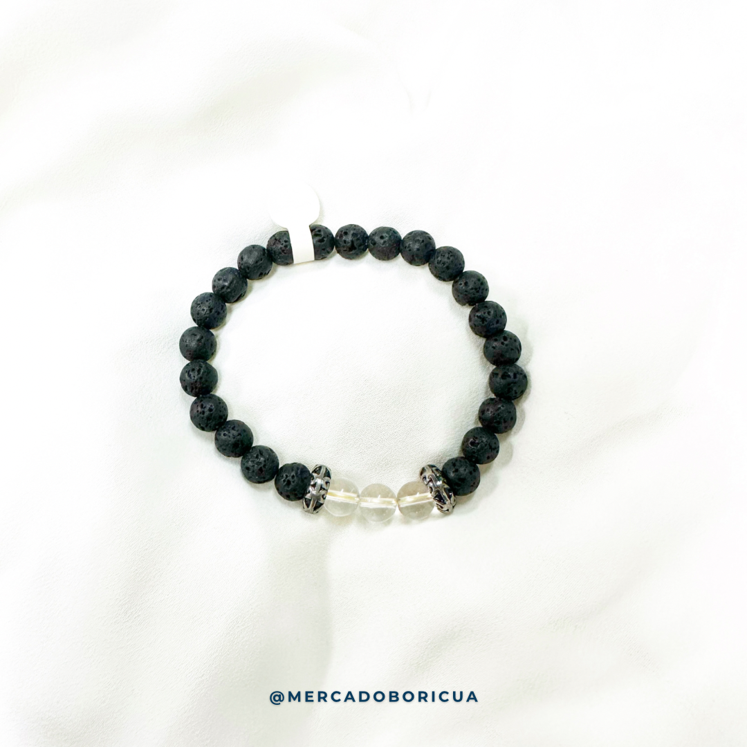 Quartz and Volcanic Stone Bracelets