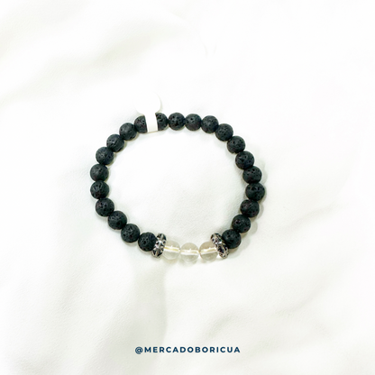 Quartz and Volcanic Stone Bracelets