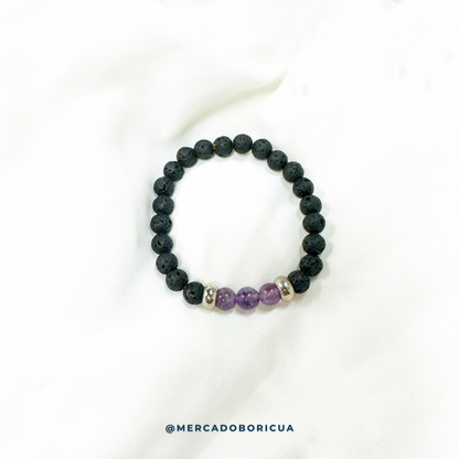 Quartz and Volcanic Stone Bracelets