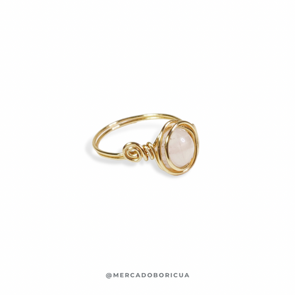 Wired Rose Quartz Ring