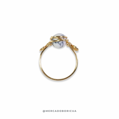 Howlite Wire Ring