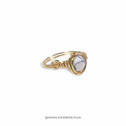 Howlite Wire Ring