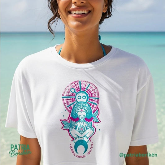 Taíno Atabey Crop Top | Goddess of Fertility | Caguana Woman