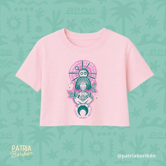 Taíno Atabey Crop Top | Goddess of Fertility | Caguana Woman