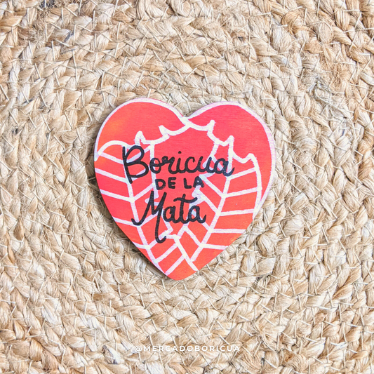 Hand Painted Magnet | Boricua de la Mata | Handmade Magnet