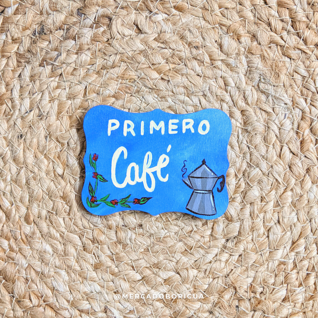 Hand Painted Magnet | First Coffee | Handmade Magnet