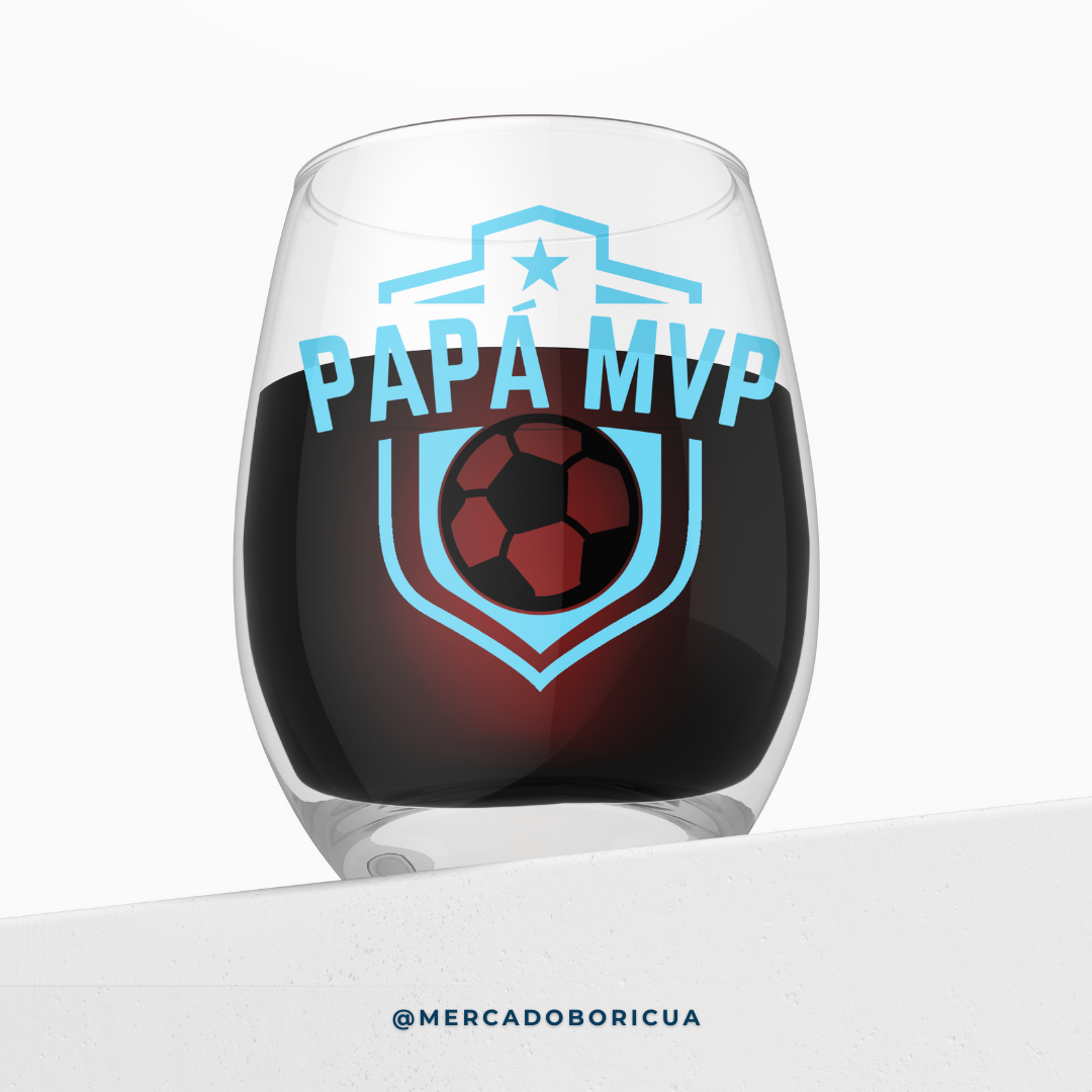 Crystal Vase | Dad MVP| Football | Soccer | Gift for Boricua Dad