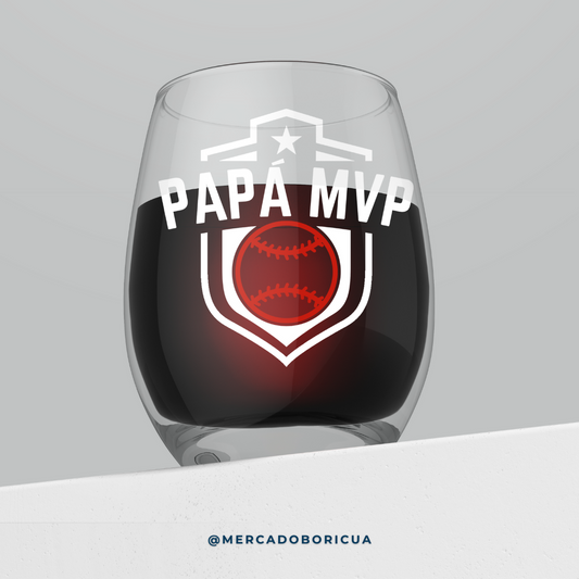 Crystal Vase | Dad MVP| Ball | Gift for Boricua Dad