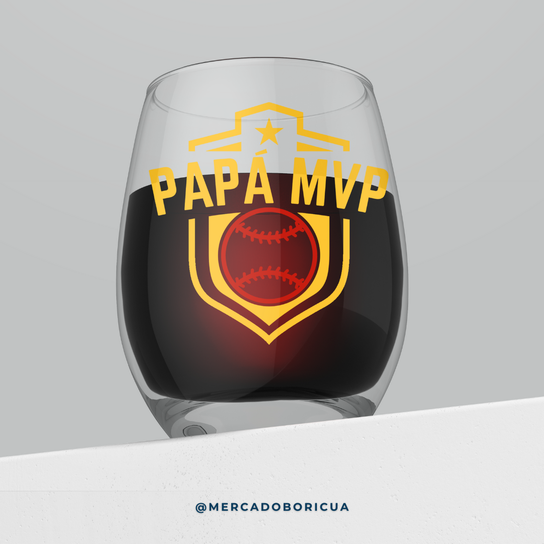 Crystal Vase | Dad MVP| Ball | Gift for Boricua Dad