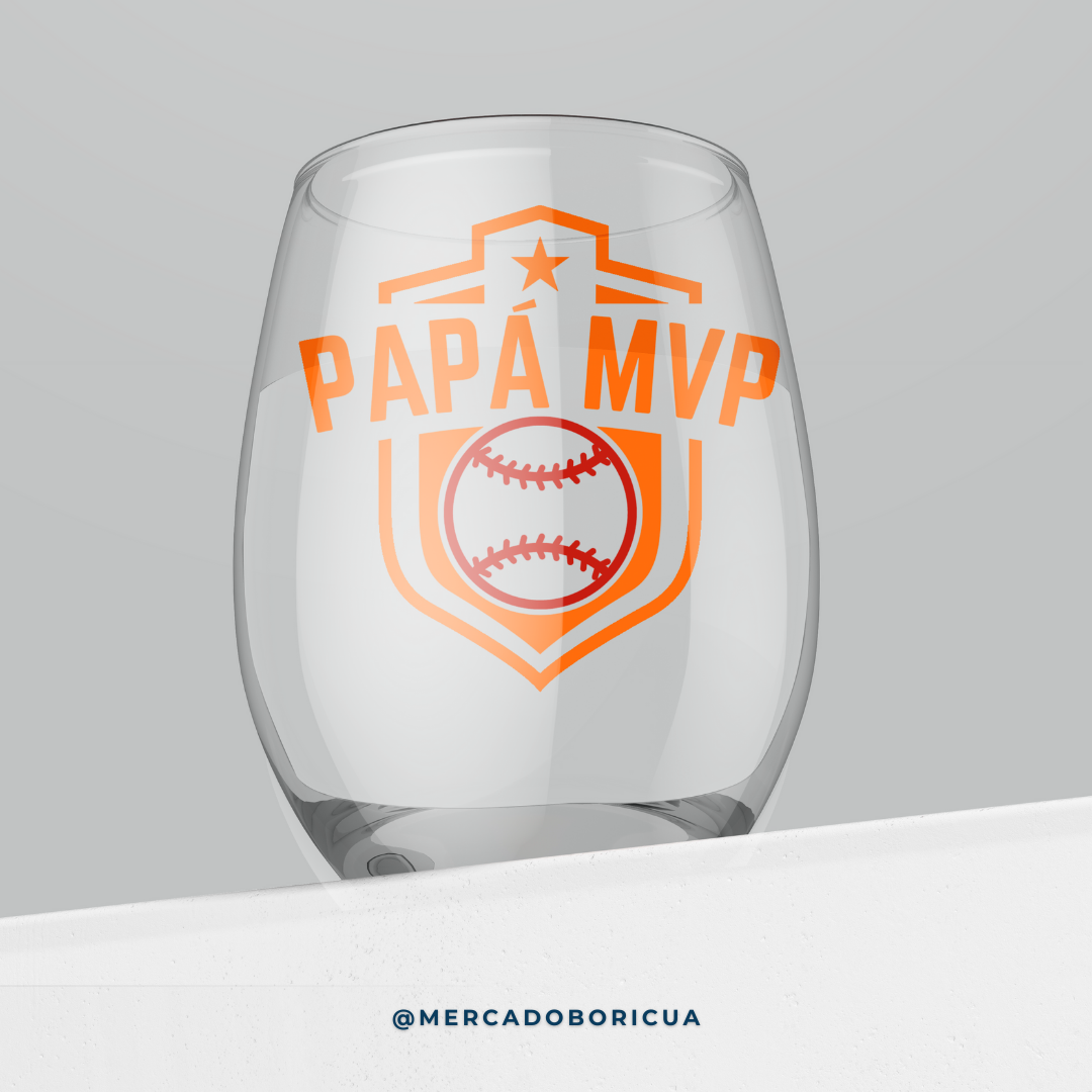 Crystal Vase | Dad MVP| Ball | Gift for Boricua Dad