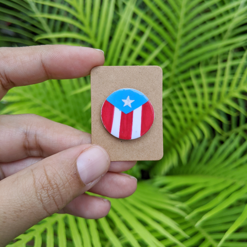 Pin de la bandera de Puerto Rico - Hecho a mano
