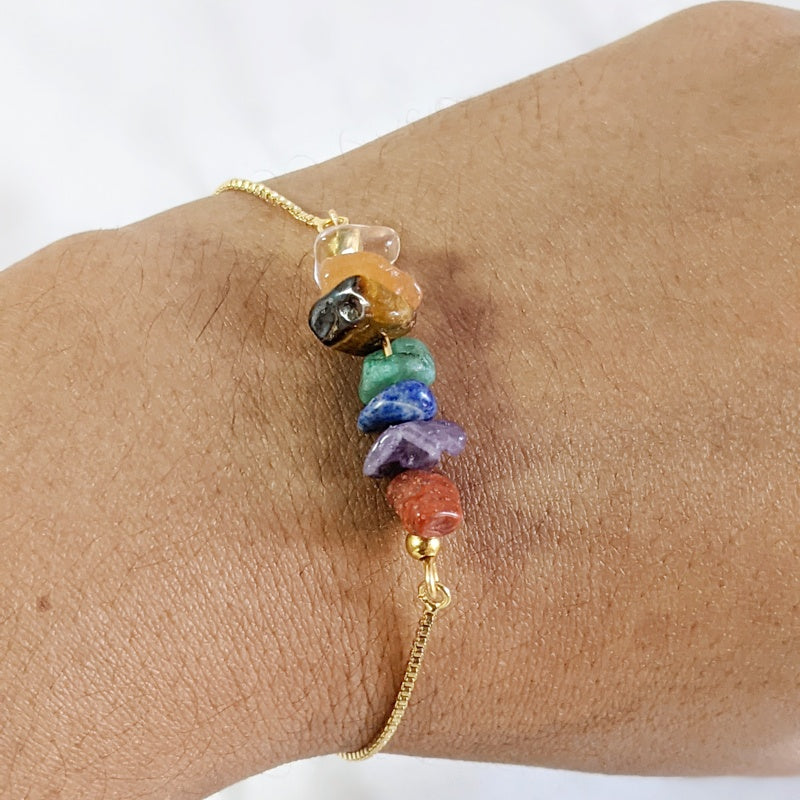 Pulsera de cuarzo para mujer | Pulsera ajustable de piedras semi preciosas | Regalo para ella | Liberte