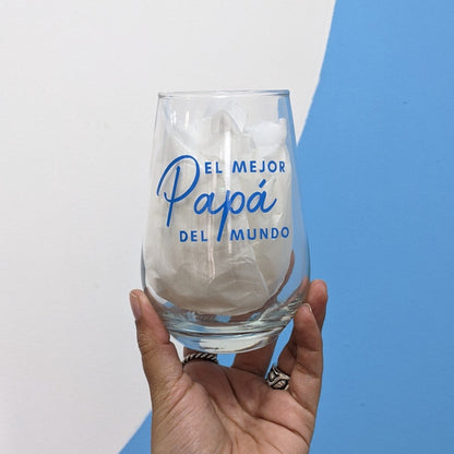 Crystal Glass | The Best Dad in the World | Gift for Boricua Dad