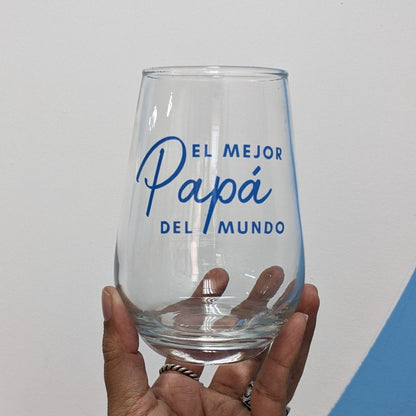 Crystal Glass | The Best Dad in the World | Gift for Boricua Dad