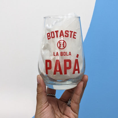 Crystal Glass | You dropped the Ball Dad | Gift for Boricua Dad
