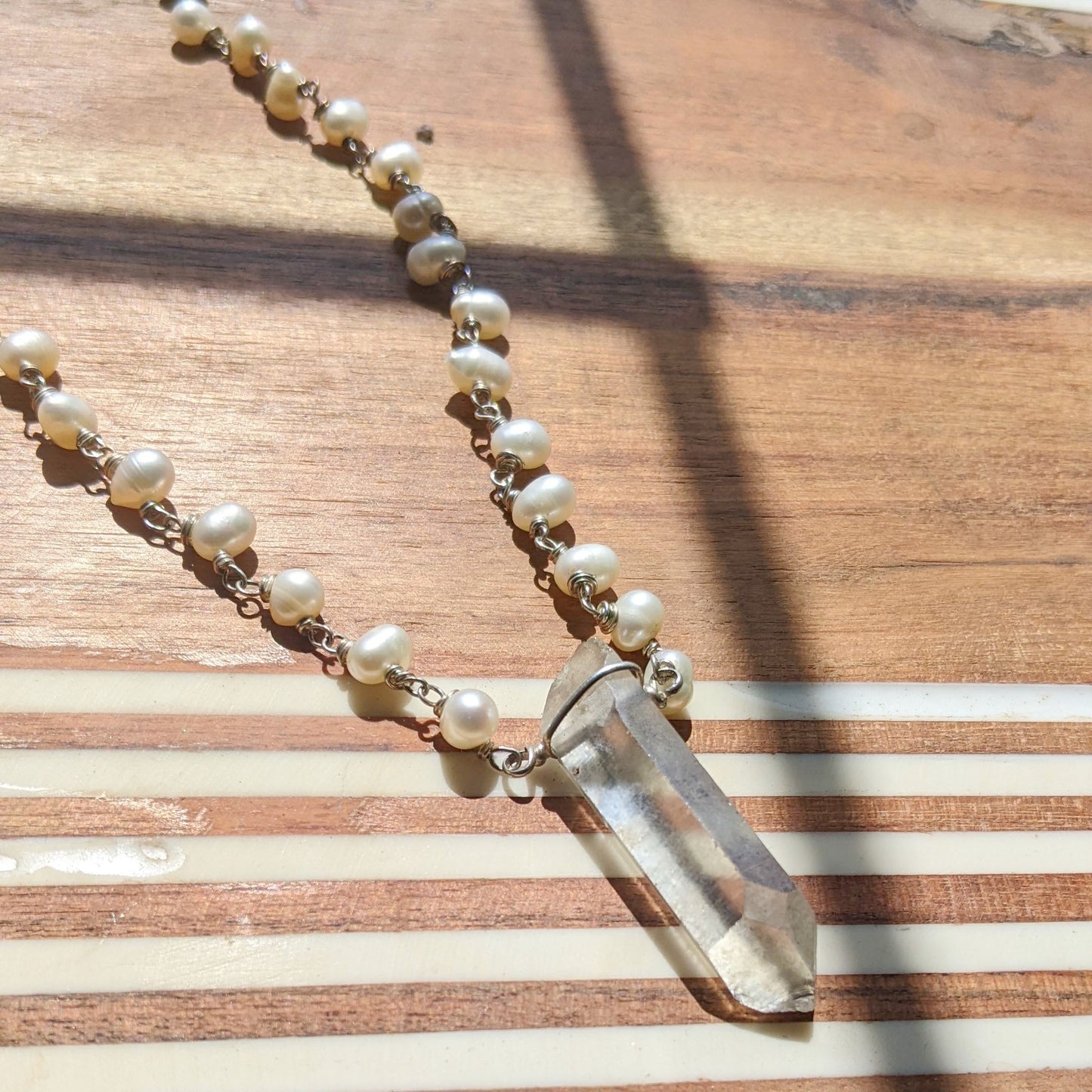 Pearl and Smoky Quartz Necklace 'Smokey' | Purple Snap Jewelers