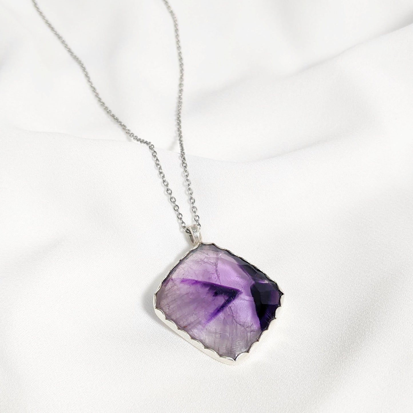 Trapiche Amethyst Pendant | Silver | Purple Snap Jewelers