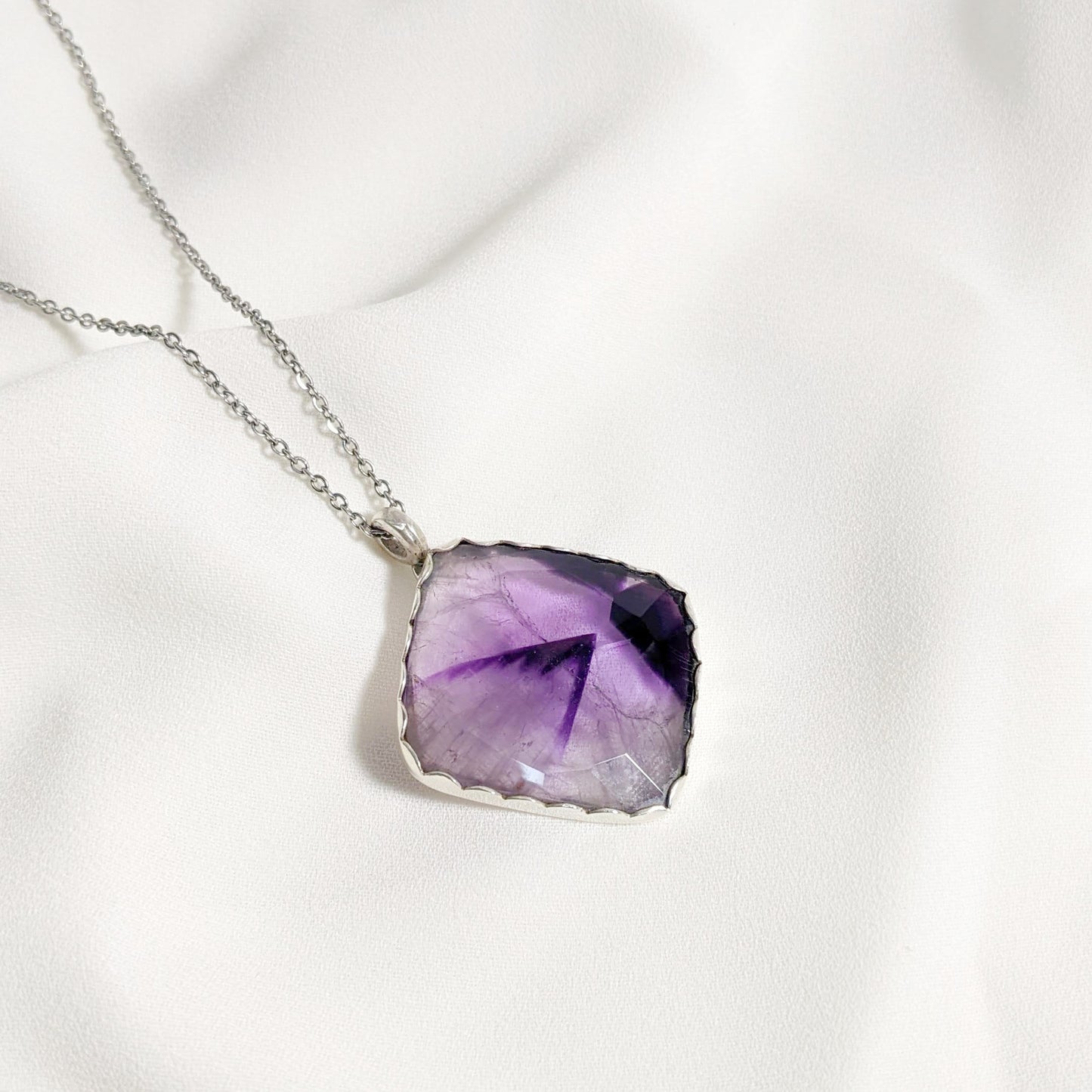 Colgante de Amatista Trapiche | Plata | Purple Snap Jewelers