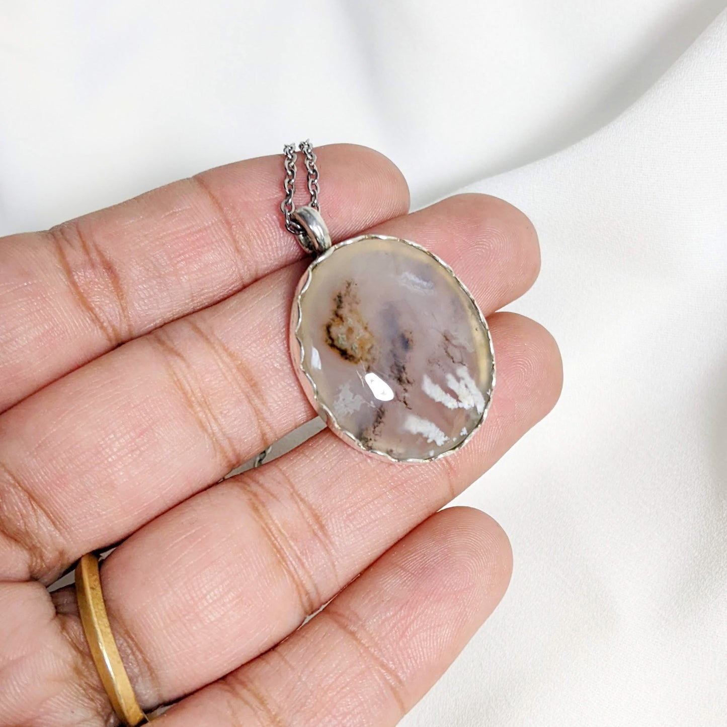 Montana Agate Pendant | Silver | Purple Snap Jewelers