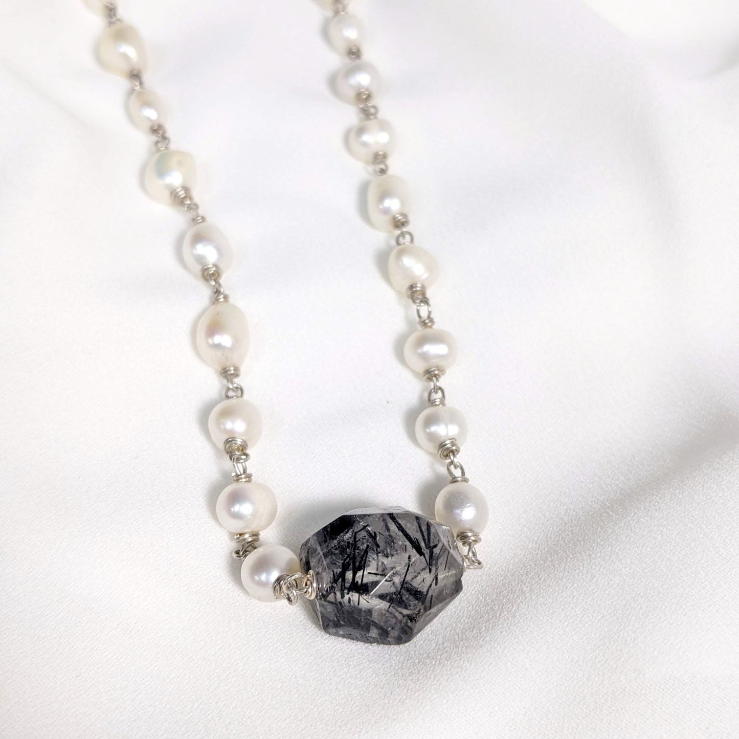 Pearl and Tourmaline Necklace | Purple Snap Jewelers
