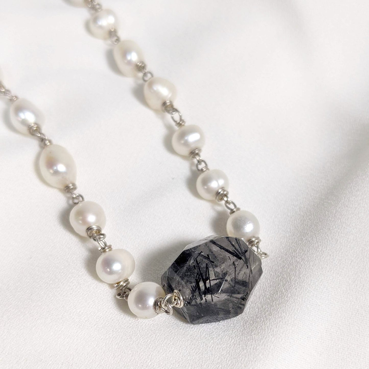 Collar de Perlas y Turmalina | Purple Snap Jewelers