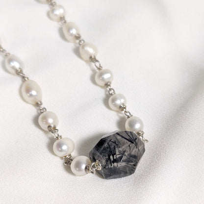 Pearl and Tourmaline Necklace | Purple Snap Jewelers