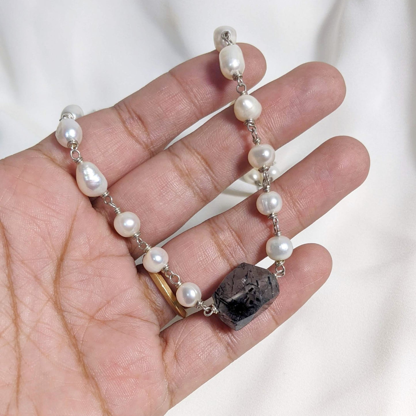 Pearl and Tourmaline Necklace | Purple Snap Jewelers