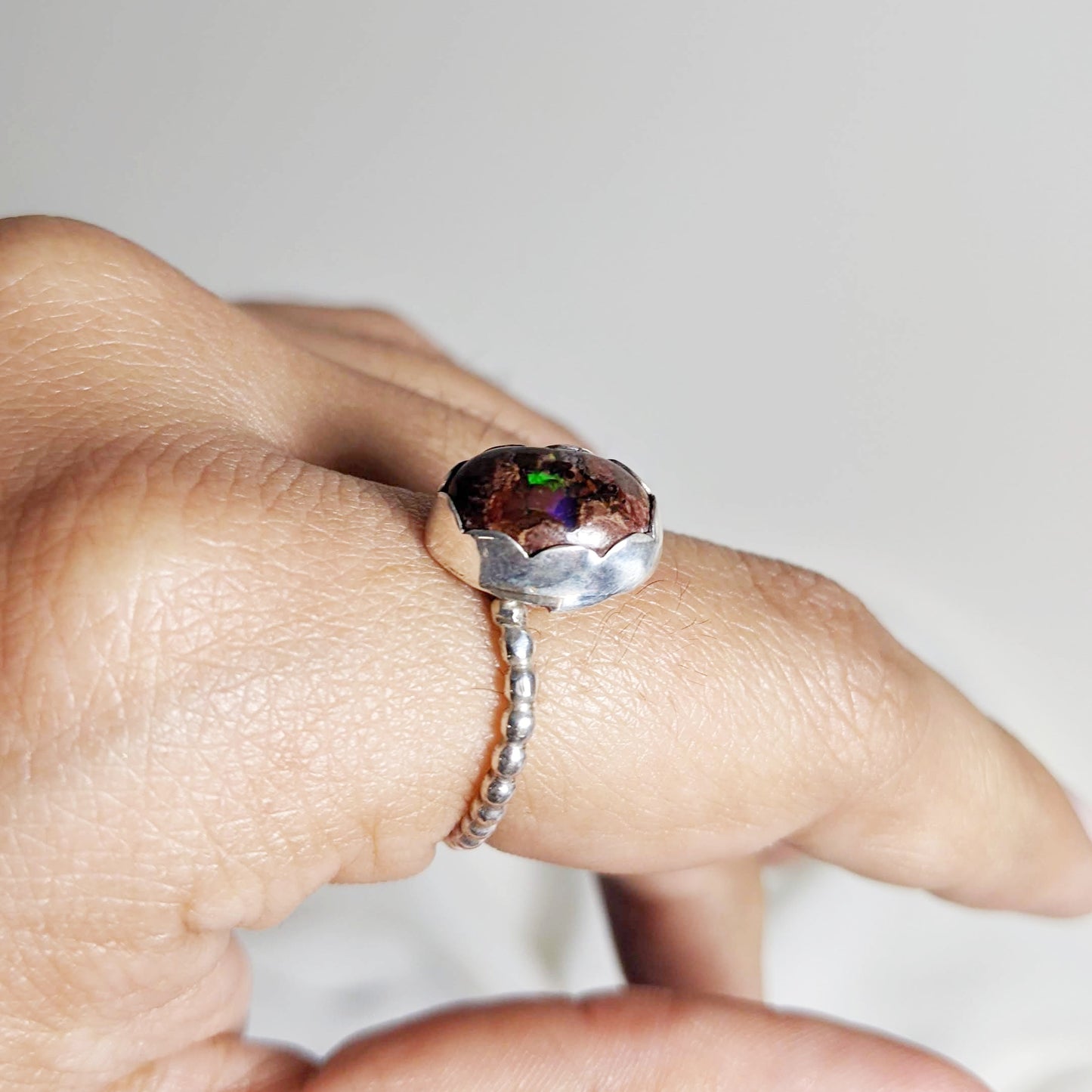 Mexican Opal Ring | quartz | Purple Snap Jewelers