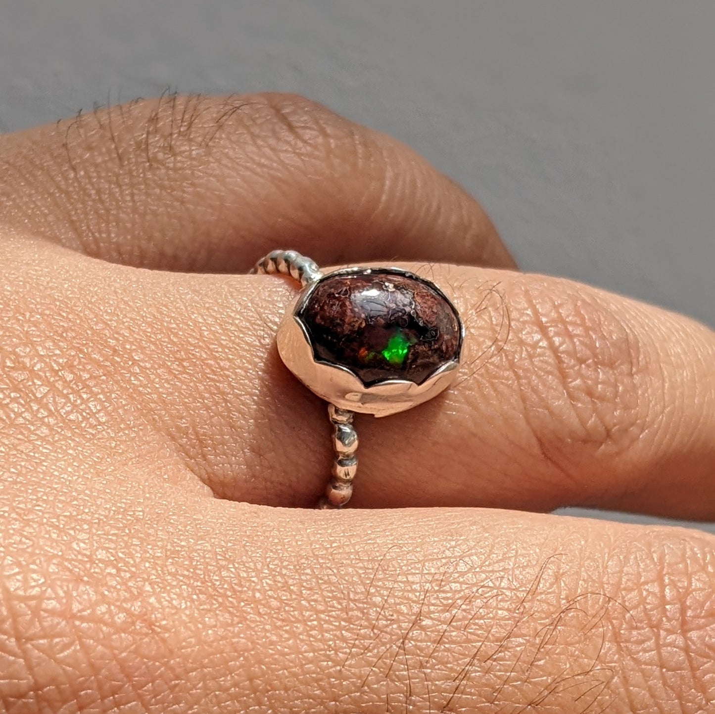 Mexican Opal Ring | quartz | Purple Snap Jewelers