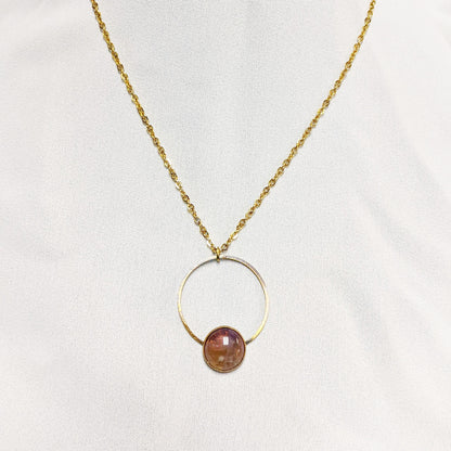 Circle Necklace | Amethyst | aquamarine
