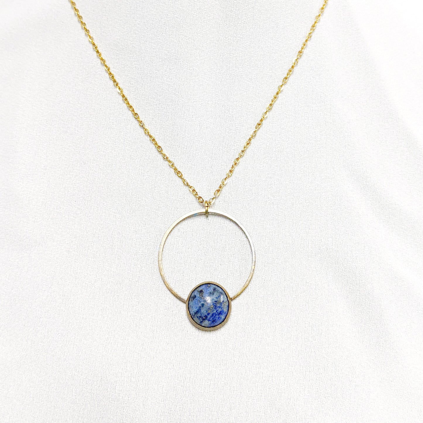 Circle Necklace | Lapis Lazuli | aquamarine