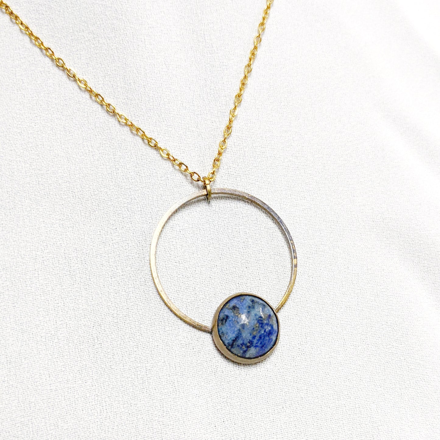 Circle Necklace | Lapis Lazuli | aquamarine