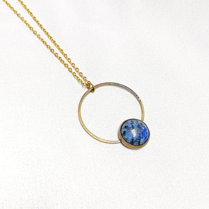 Circle Necklace | Lapis Lazuli | aquamarine