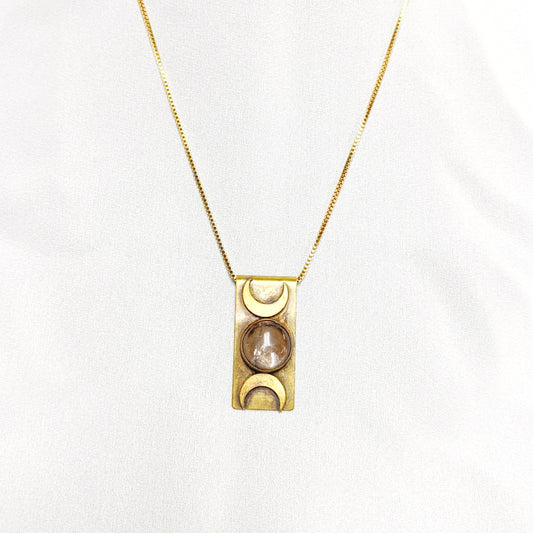 Triple Goddess Necklace | Crystal Quartz | aquamarine