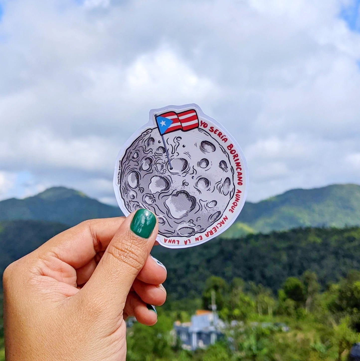 Sticker Boricua en la Luna | Joaking