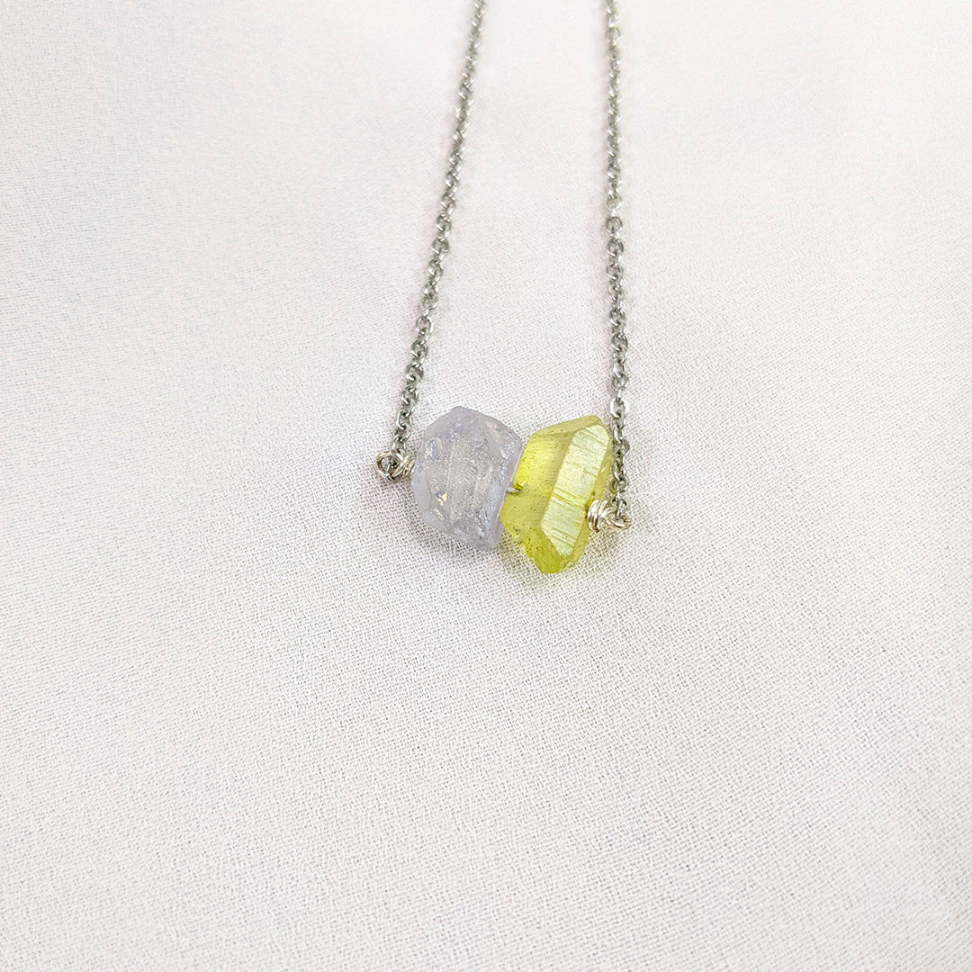 Raw Quartz Crystal Necklace | Precious stone jewelry | Purple Snap Jewelers