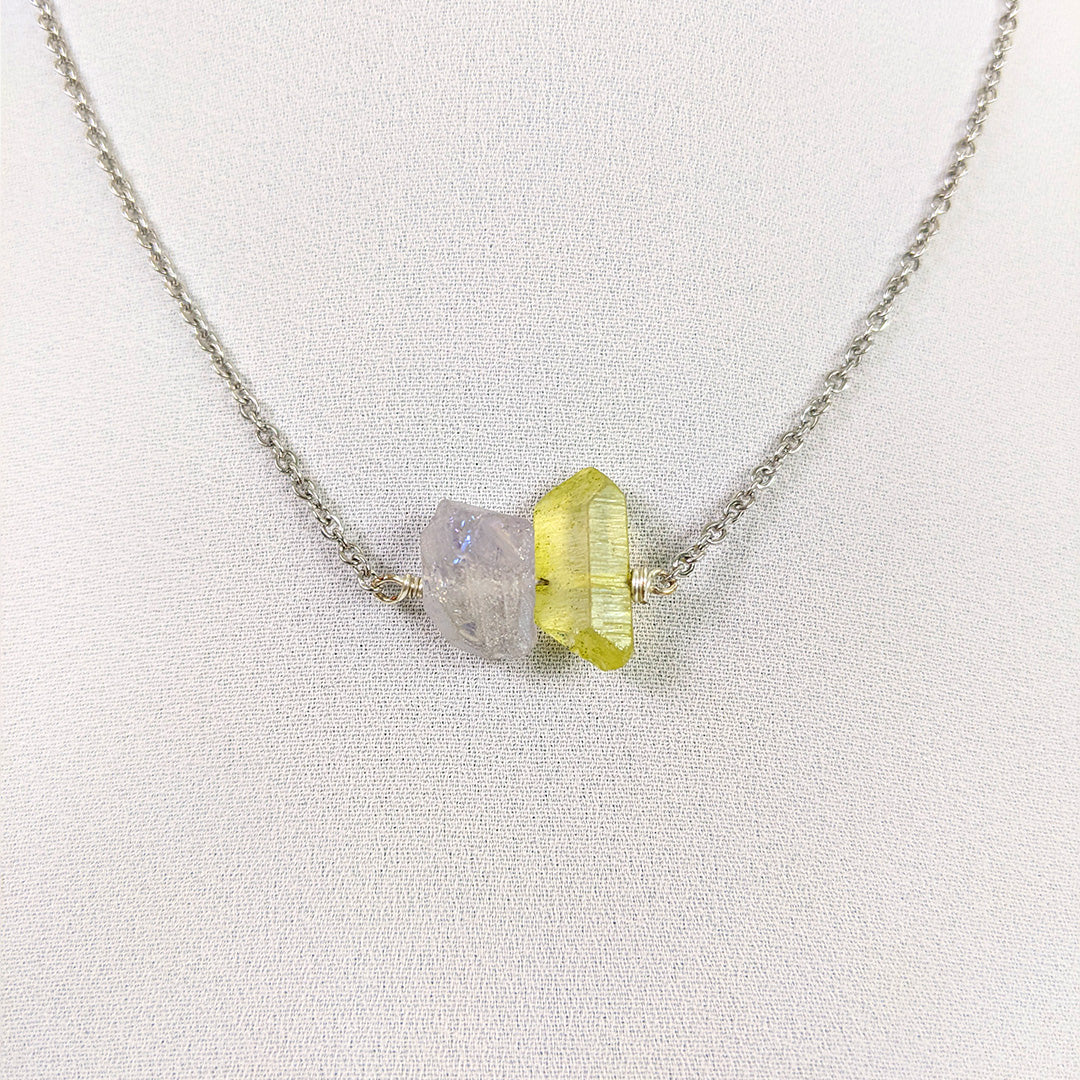 Raw Quartz Crystal Necklace | Precious stone jewelry | Purple Snap Jewelers